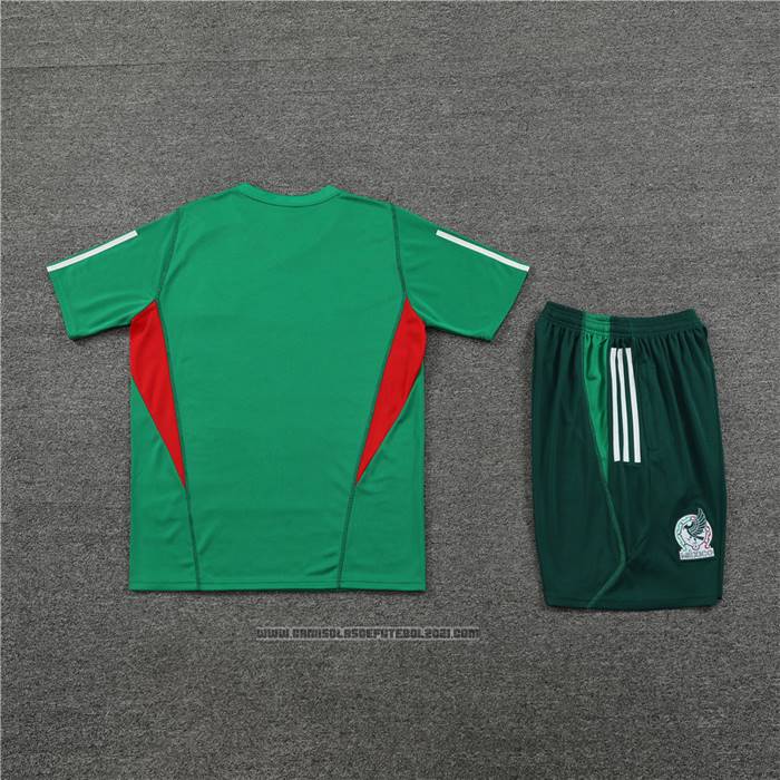 Fato de Treino Mexico Manga Curta 2023-2024 Verde - Calcas Curta